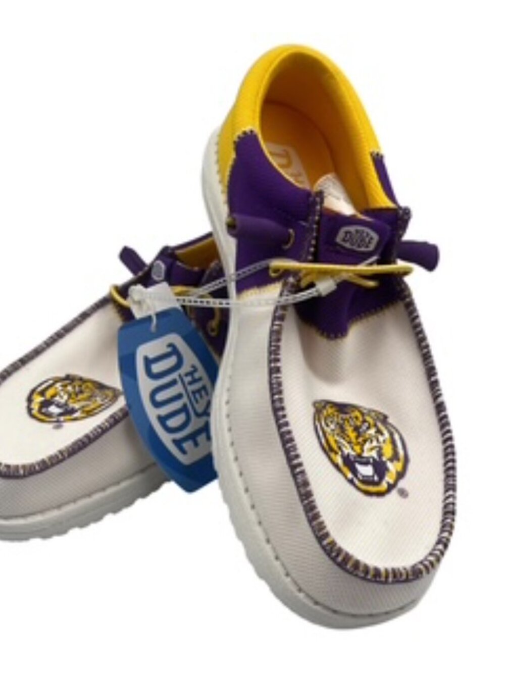 NEW LSU Hey Dude College Men's Wally Funk Size 11 Tri Color Tiger Shoes NWT
